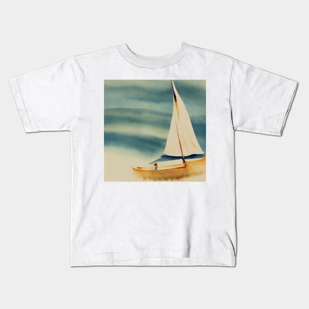 Sailing on a Sunny Day Kids T-Shirt by fistikci